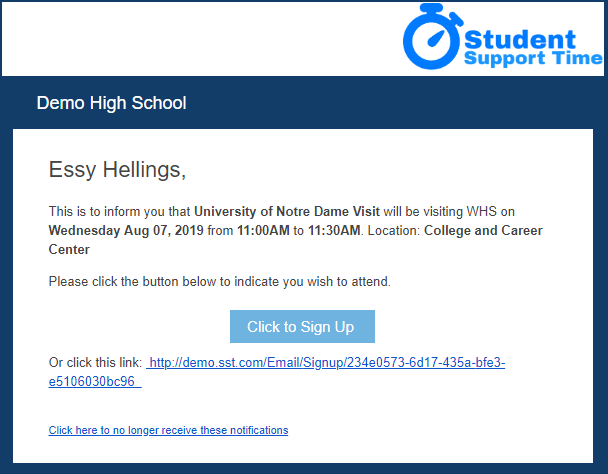 student email view